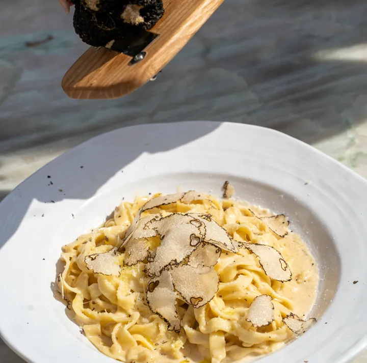 La Pastaia signature dishes Mafalde alla BarcaSpigola with Champagne EmulsionGnocchi Ripieni